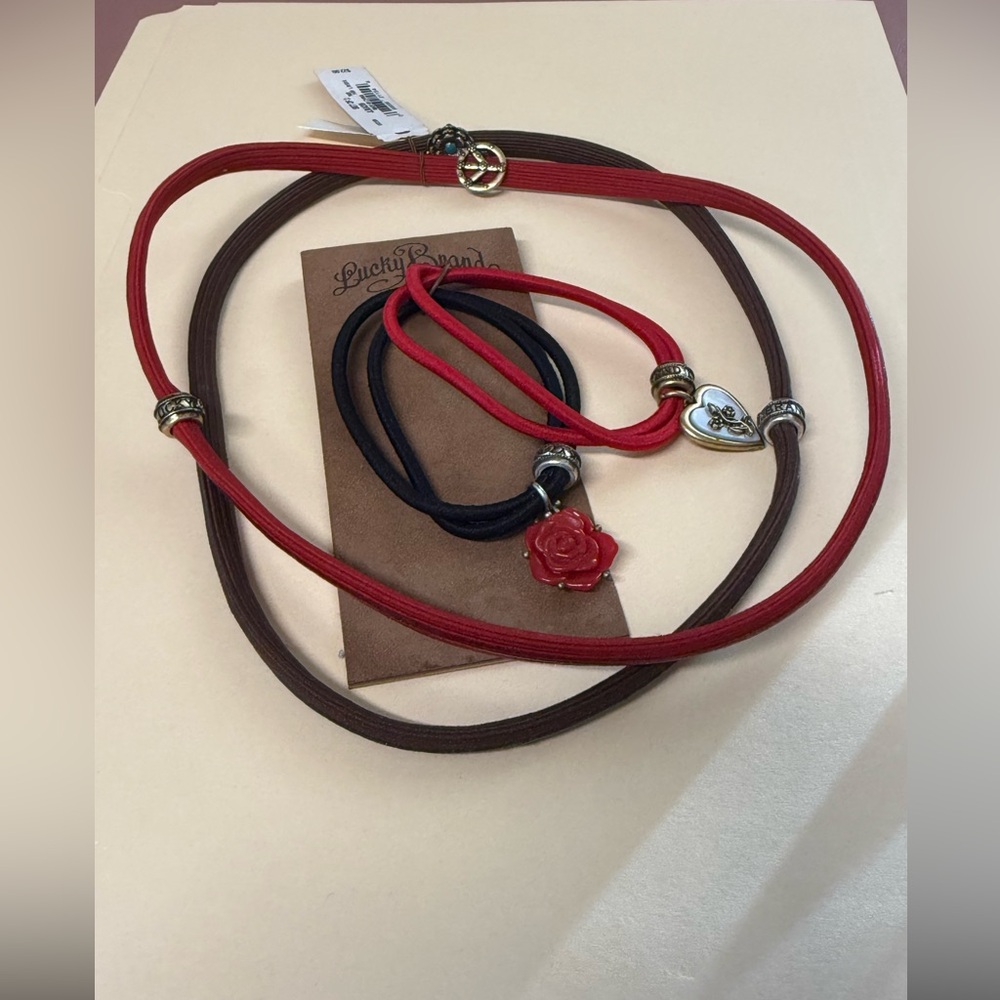 Lucky Brand Ponytail Holder and Heqdbands with Charms